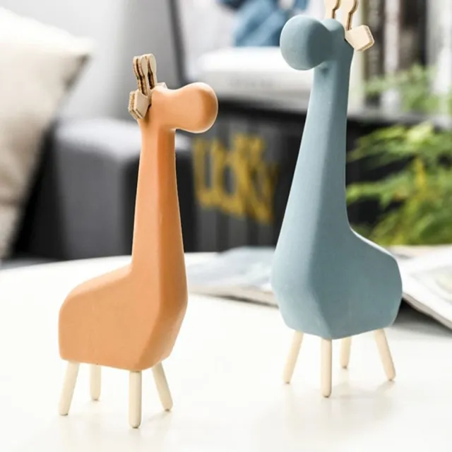 【JEN】北歐手工創意可愛動物陶瓷木腳工藝品居家裝飾擺飾(3款可選)