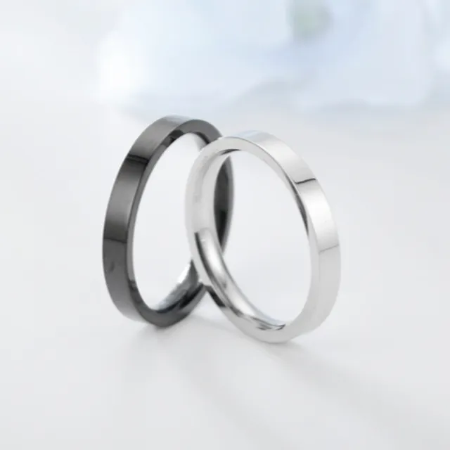 【A MARK】鈦鋼戒指 素面戒指 光面戒指/經典素面純色3MM光面316L鈦鋼戒指(黑色)