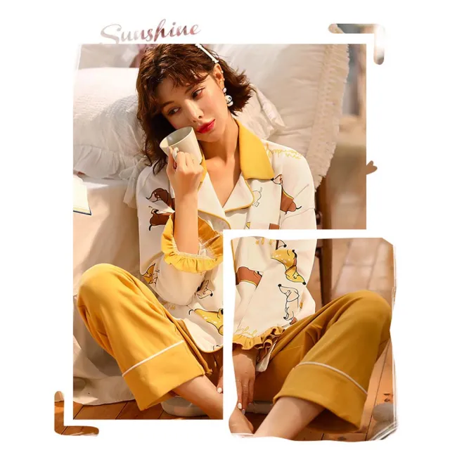 【Amhome】韓版甜美可愛柔棉家居服2件式褲套裝#111383現貨+預購(4色)