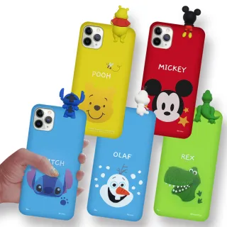 【Disney 迪士尼】iPhone 11 Pro Max 6.5吋 趴姿公仔 親膚手機軟殼