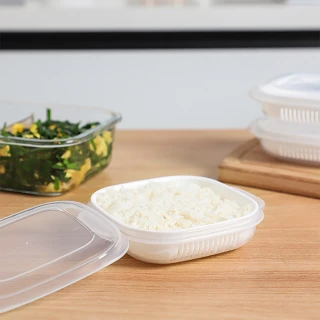 【Dagebeno荷生活】日式白飯分裝盒 定量冷凍便當減肥餐可微波飯盒(二入)