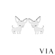 【VIA】白鋼耳釘 白鋼耳環 動物耳釘 梗犬耳釘/動物系列 可愛梗犬造型白鋼耳釘(鋼色)