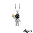 【A MARK】鈦鋼項鍊 太空人項鍊 個性項鍊/摘星太空人造型316L鈦鋼項鍊(鋼色)