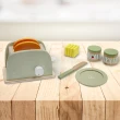 【Teamson】小廚師法蘭克福木製玩具烤麵包機組_綠色(家家酒11件組)