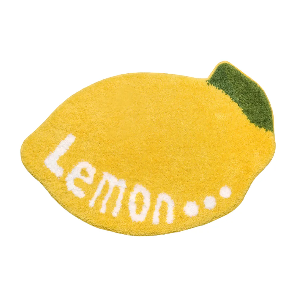 【Caldo 卡朵生活】檸檬造型防滑絨毛腳踏地墊
