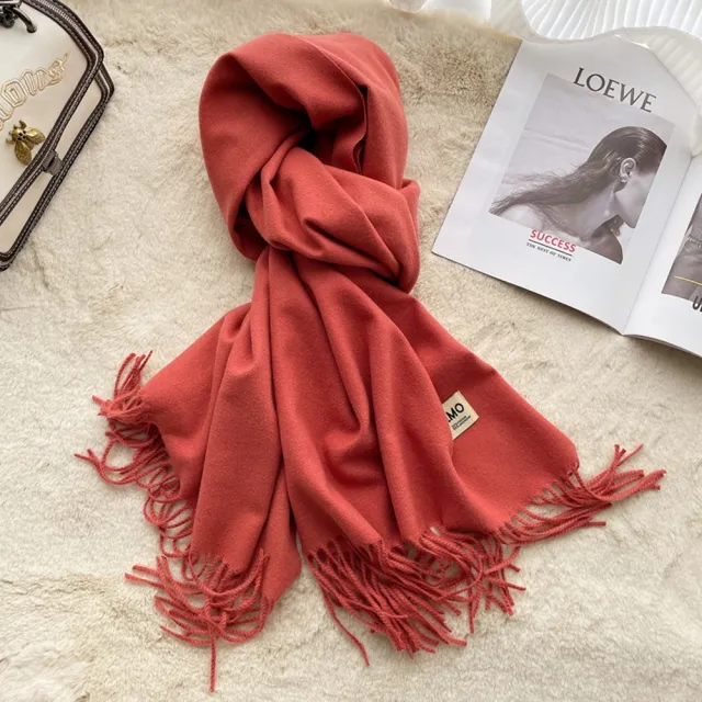【Emi 艾迷】限定色 紅色系暖暖 圍巾(派對 新年 開運 紅運 紅色)