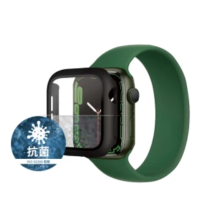 【PanzerGlass】Apple Watch S9 / S8 / S7 41mm 全方位防護高透鋼化漾玻保護殼(黑)