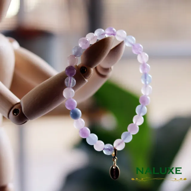 【Naluxe】海藍寶紫水晶粉晶設計款開運手鍊(招貴人、旺桃花、開智慧、安定心緒)