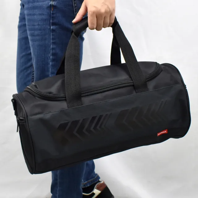 【men life】旅行包 黑色素款休閒圓筒包(行李袋)