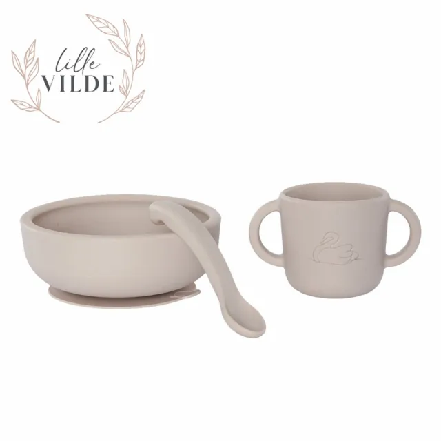 【By Lille Vilde】矽膠餐具禮盒組(學習餐具 兒童餐碗組 水杯)