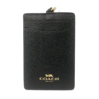 【COACH】經典LOGO素面證件識別證保護套(黑)