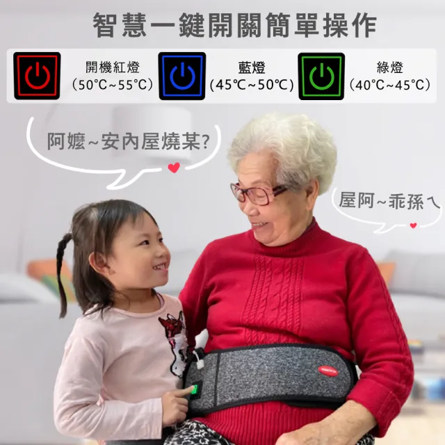 【Namatetsu】暖敷續 USB無線溫熱護腰熱敷墊 暖宮墊 加熱墊 熱敷墊(暖暖包 冷熱水袋 溫熱 熱敷腰)