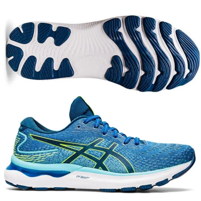 【asics 亞瑟士】GEL-NIMBUS 24 男款 慢跑鞋 一般楦(1011B359-400-003-402-100 藍黃/藍黑/藍橘/灰綠)