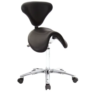 【GXG 吉加吉】大馬鞍 工作椅 加椅背 寬鋁腳+防刮輪(TW-81T4 LU1X)