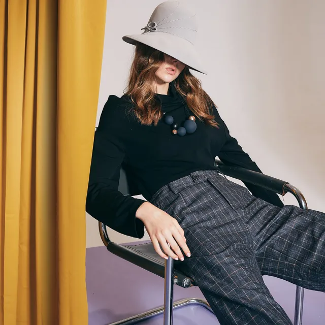 【ICHE 衣哲】Cop.Copine 法國原裝進口格紋長褲-紳灰