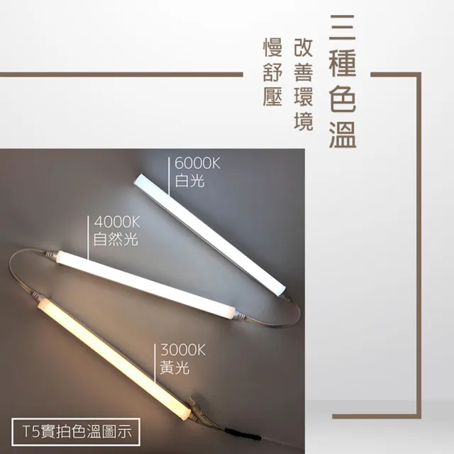 【JOYA LED】T5 LED 層板燈 燈管 一體化支架燈 串接燈 1尺 5W - 10入(間接照明 優選晶片 保固二年)