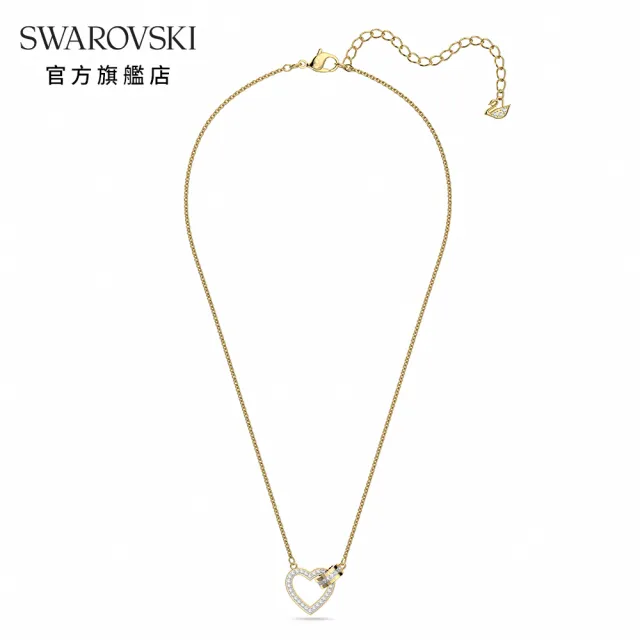 【SWAROVSKI 官方直營】Lovely 項鏈 心形 白色 鍍金色色調 交換禮物