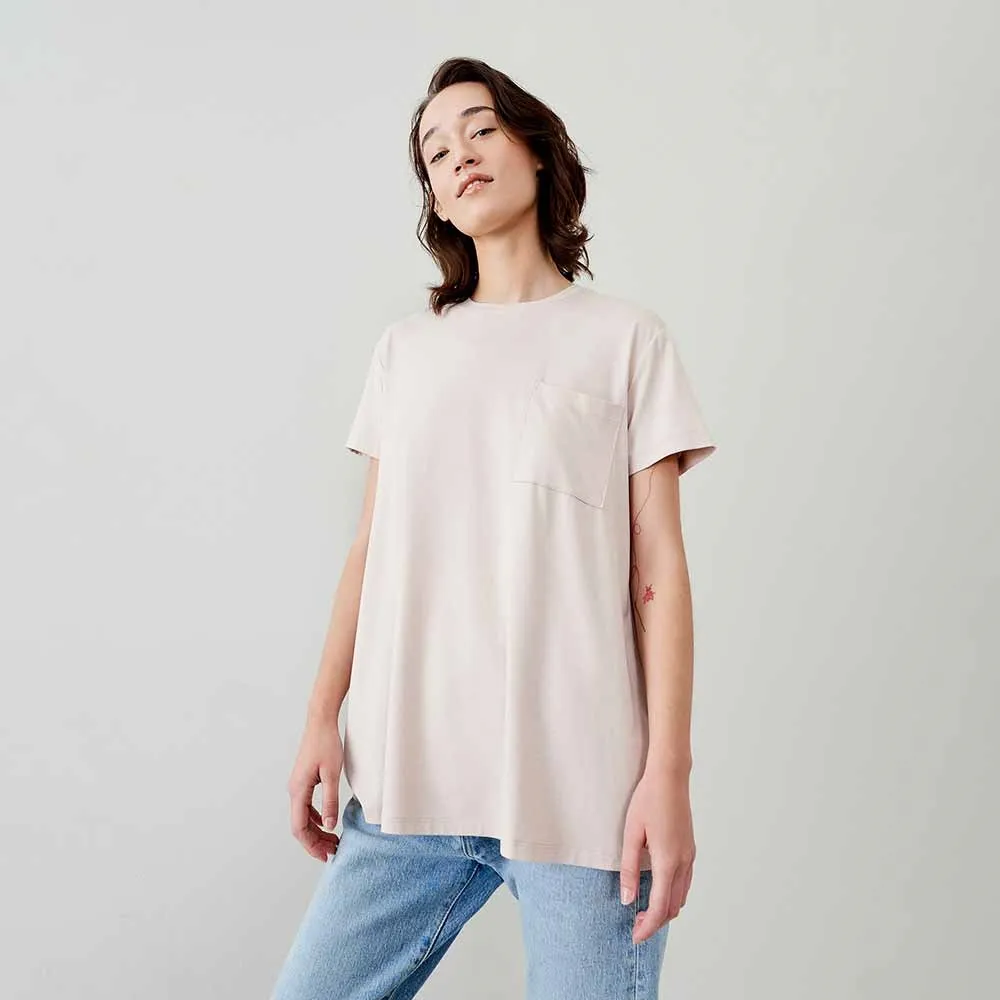 【Roots】Roots 女裝- 自我探索系列 寬鬆口袋短袖T恤(粉色)