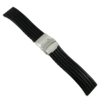 線條紋-運動矽膠彈壓式摺疊扣錶帶(黑色)