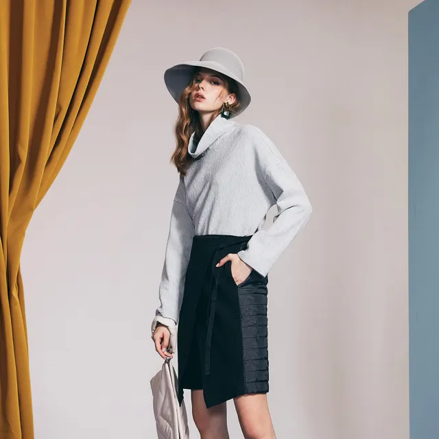 【ICHE 衣哲】Cop.Copine 法國原裝進口異材褲裙-知識黑