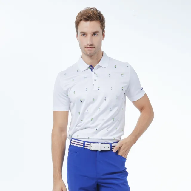 【Snowbee 司諾比】男士線形紋提花短袖Polo衫(男款高爾夫球衫 上衣 球衣 吸濕排汗)