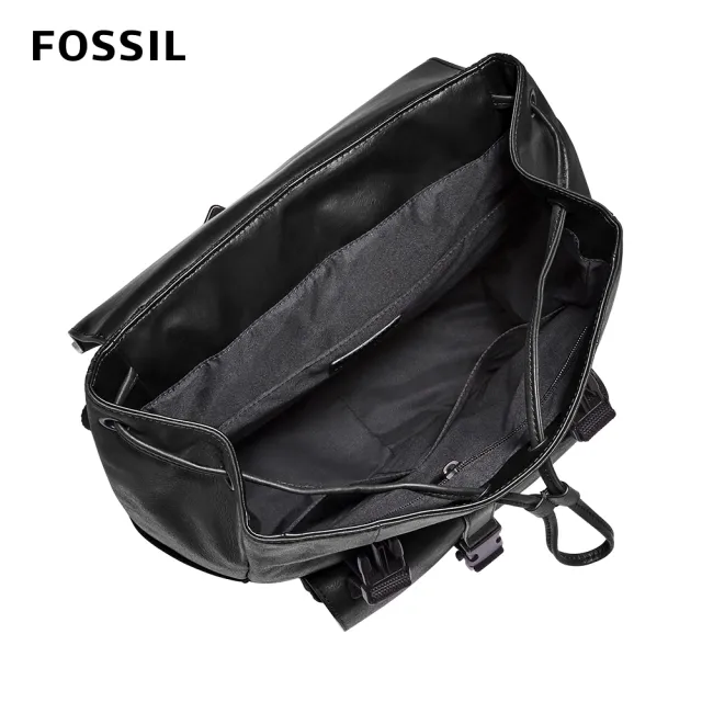 【FOSSIL 官方旗艦館】Weston 真皮後背包-黑色 SBG1283001(可入15吋筆電)