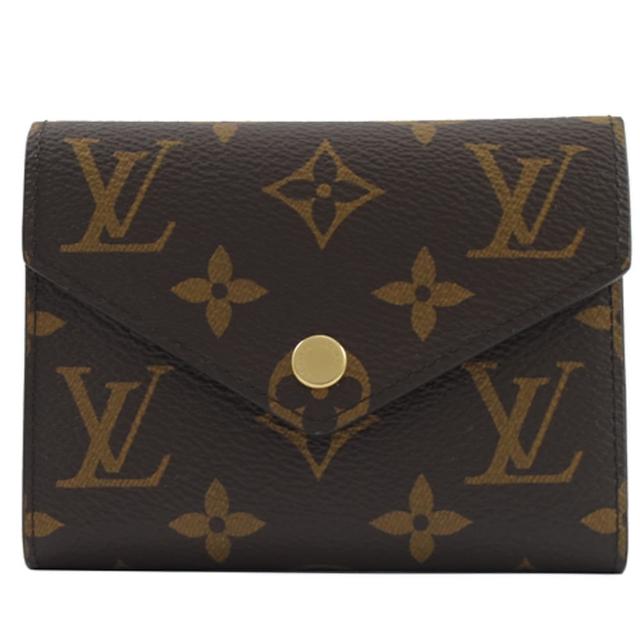 【Louis Vuitton 路易威登】LV M62472 Victorine 經典花紋信用卡簡式短夾(現貨)