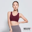【Mollifix 瑪莉菲絲】A++微V挖背包覆BRA、瑜珈服、無鋼圈、運動內衣(赤赭紅)