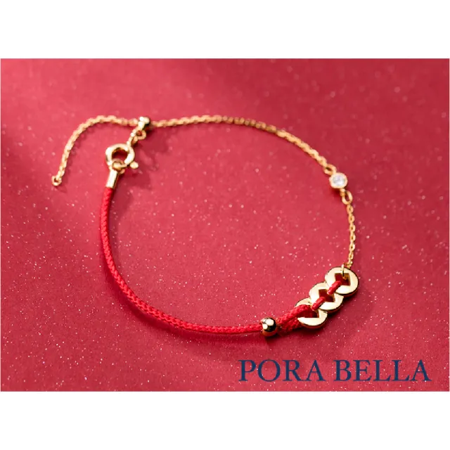 【Porabella】925純銀開運紅繩手鍊 幸運好運轉運紅色手繩 小眾設計款過年開運飾品 吊墜 Bracelet