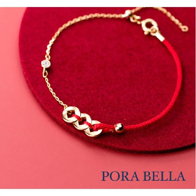【Porabella】925純銀開運紅繩手鍊 幸運好運轉運紅色手繩 小眾設計款過年開運飾品 吊墜 Bracelet