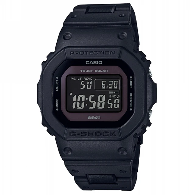 CASIO 卡西歐 G-SHOCK 經典暢銷5600系列/太陽能電力世界六局電波藍芽款/43mm/鏈帶款x黑(GW-B5600BC-1B)