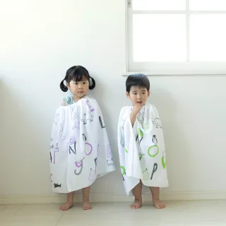 【Orunet】彩繪字母浴巾圍裙(綠色/紫色)