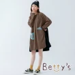 【betty’s 貝蒂思】拼接條紋布綁結洋裝(黃條紋)
