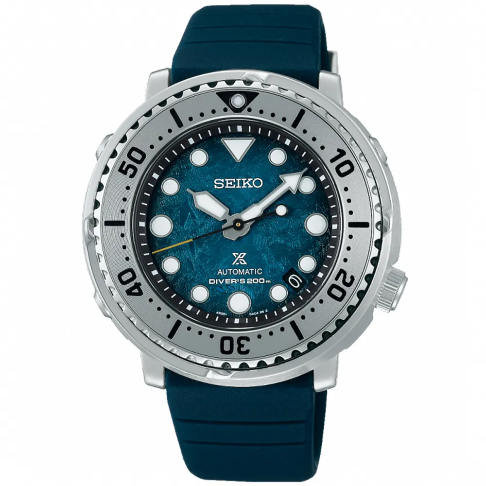 【SEIKO 精工】PROSPEX 愛海洋 企鵝遨遊200米潛水鮪魚罐頭機械錶-43.2mm 畢業 禮物(4R35-04Z0G/SRPH77K1)