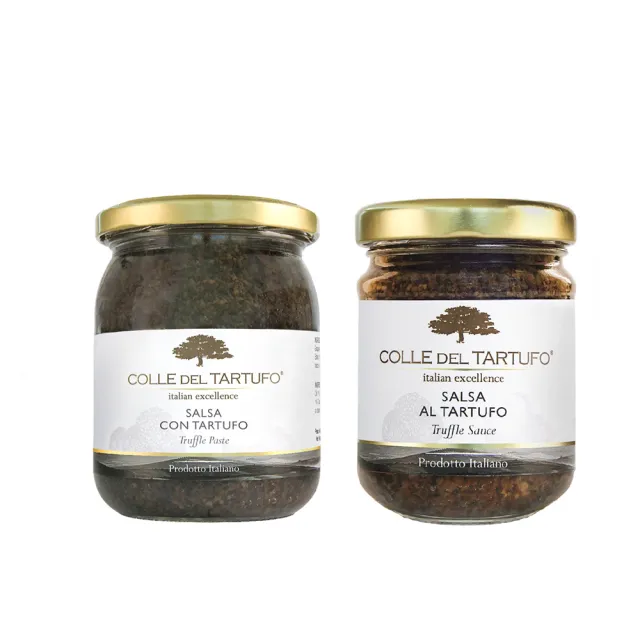 【Colle del Tartufo 柯爾德】黑松露菇菇醬+黑松露橄欖醬180gx2入(義大利私廚配方-一匙變廚神)