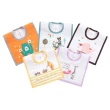 【JoyNa】3入-圍兜 方形卡通毛巾布口水巾(純棉)