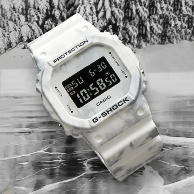 【CASIO 卡西歐】G-SHOCK 冬季森林 雪地迷彩手錶 送禮 禮物 推薦(DW-5600GC-7)