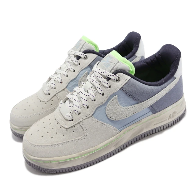 NIKE 耐吉 休閒鞋 Air Force 1 07 LX 女鞋 經典款 麂皮 拼接 仿舊 舒適 穿搭 白 藍(DO2339-114)