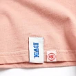 【EDWIN】女裝 理髮廳 霓虹燈管印花短袖T恤(淡桔色)