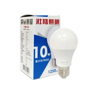【TRUNK壯格】6入組 LED 10W 6500K 白光 E27 全電壓 球泡燈 台灣製 _ TR520014