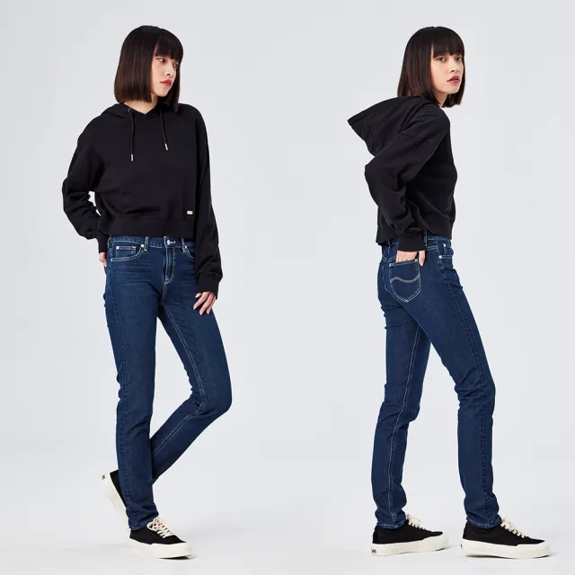 【Lee】出清品-女裝 牛仔褲 / 409 中腰合身小直筒 中藍洗水(LL21004212B)