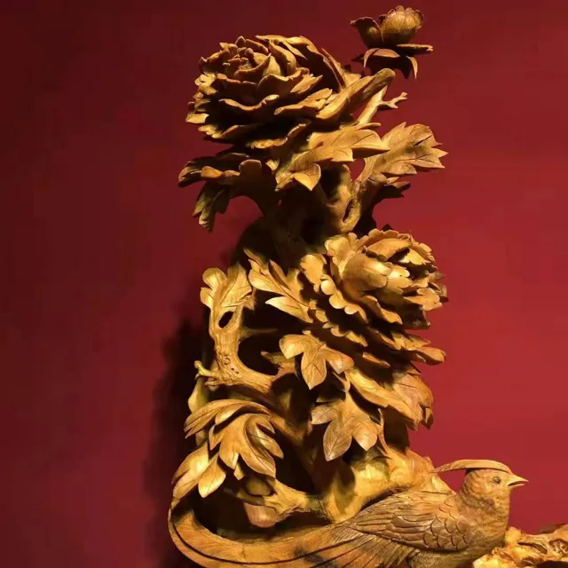 【桃花源創意工坊】錦上添花_小葉黃楊木_木雕(木雕藝術/禮品/居家擺飾/玄關)