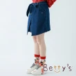 【betty’s 貝蒂思】後拉鍊腰帶牛仔短裙(深藍色)