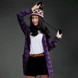 【WINCEYS】配色寬條紋V領長版針織罩衫外套(紫色)