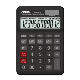 【JINHO 京禾】12位元 雙電源桌上型計算機JH-2780-12-A(星空黑)