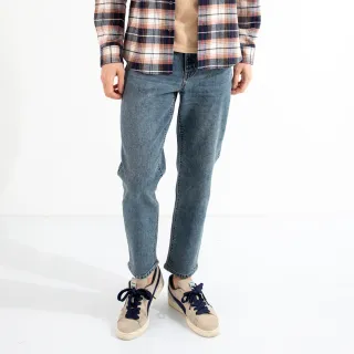 【Hang Ten】男裝-TAPERED FIT錐形五袋款丹寧長褲(淺藍色)