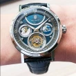 【WALDHOFF 沃德弗】MW-05-BM 寰球天空藍陀飛輪 Ultramatic Diamond Silver Azure 42.5mm 手動上鍊錶