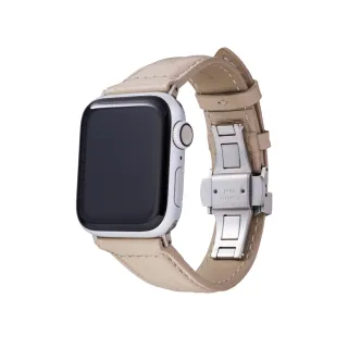 【Gramas】Apple Watch 38/40/41mm 真皮尊爵錶帶(米)