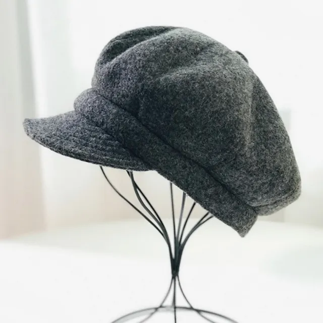 【米蘭精品】現貨+預購 羊毛報童帽鴨舌帽(保暖復古毛呢八角帽休閒女帽子情人節生日禮物4色74bm15)