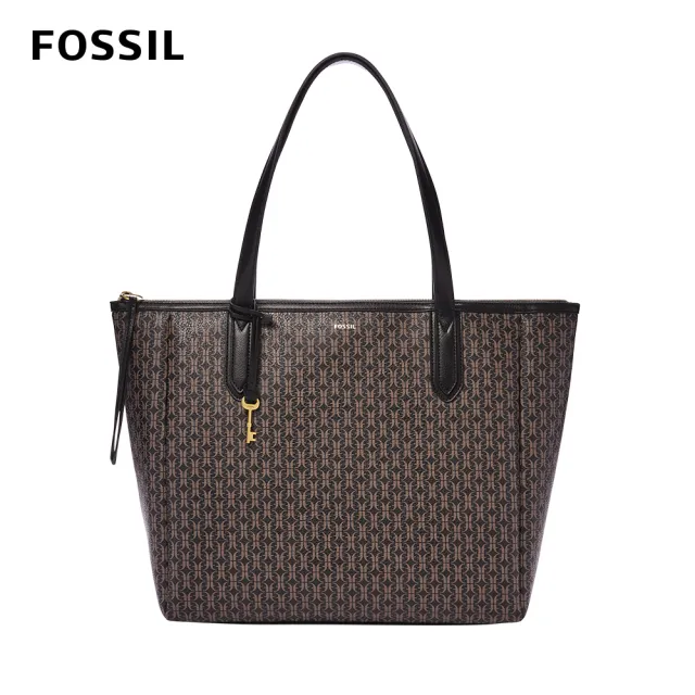 【FOSSIL 官方旗艦館】限定★Sydney Logo 印花托特包-黑色 SHB2816015